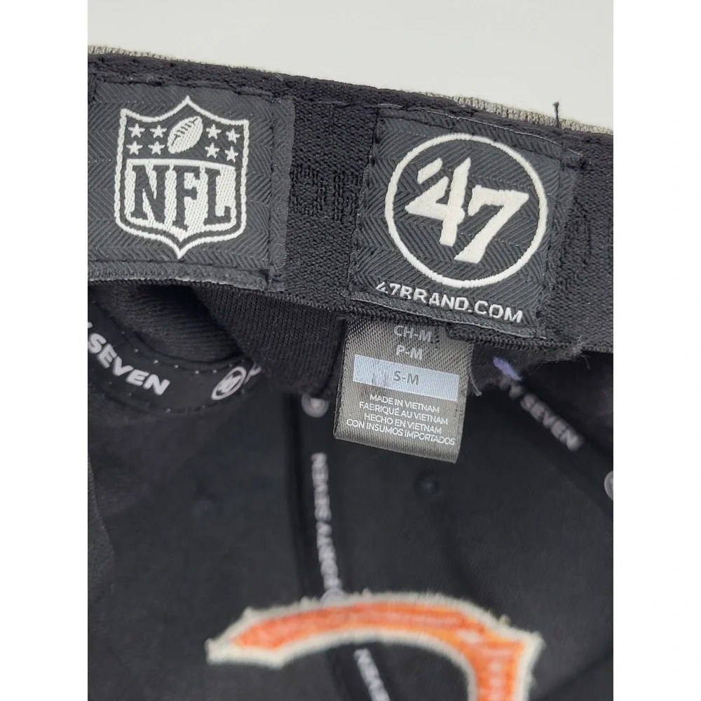 NFL CHICAGO BEARS '47 CONTENDER SHERWICK STRETCH FIT HAT MENS BLACK SMALL MEDIUM